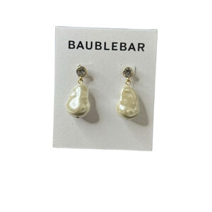 Women's BAUBLEBAR Gold Tone White Pearl Drop Earrings One Size